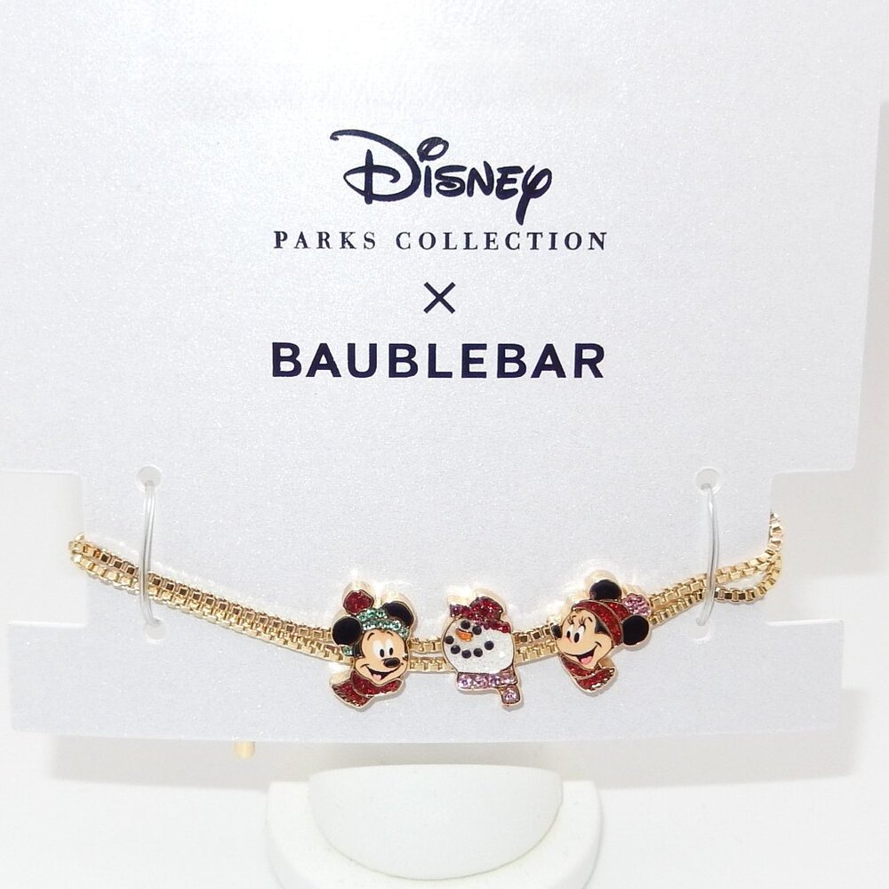 BaubleBar Mickey & Minnie Mouse Holiday Homestead Bracelet, Limited Edition 2023
